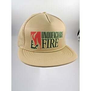 Vtg Unquenchable Fire Trucker Mesh Back Hat Cap Mad Hatter Madhatter Foam Front